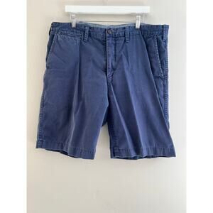 Polo Ralph Lauren Relaxed Fit Navy Blue Chino Golf Shorts Flat Front Size 38 SG